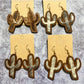 Earedge - Artificial Leather Cactus Earrings