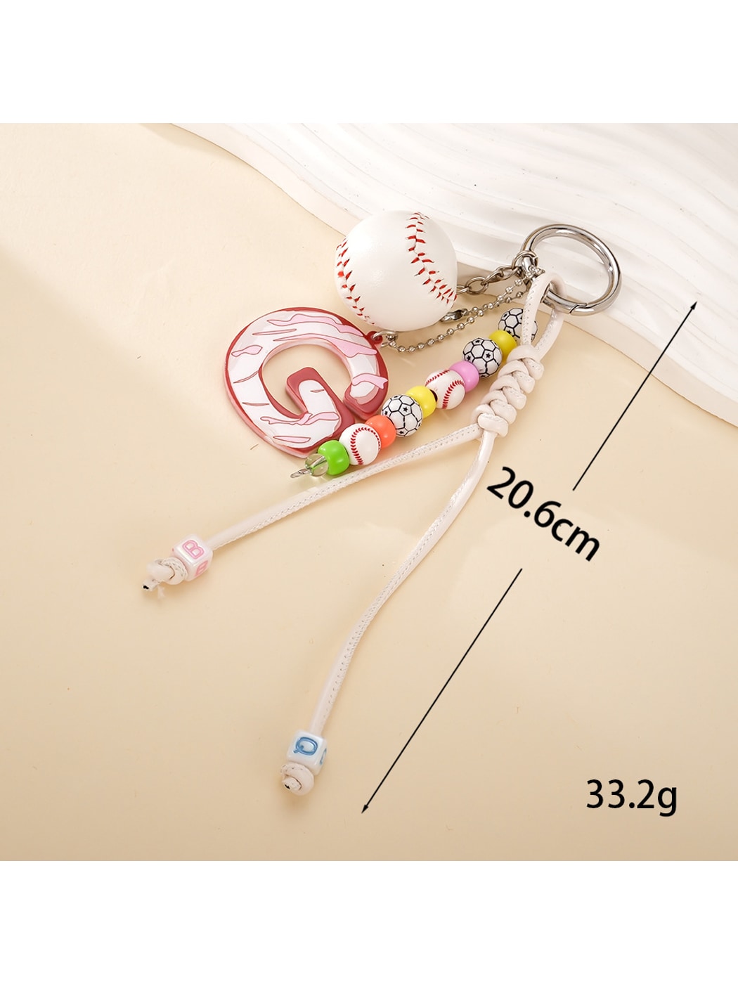 Keypus - Acrylic Sports Ball Letter Bag Charm Keychain