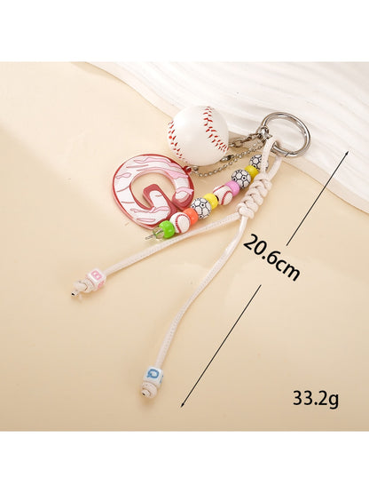 Keypus - Acrylic Sports Ball Letter Bag Charm Keychain