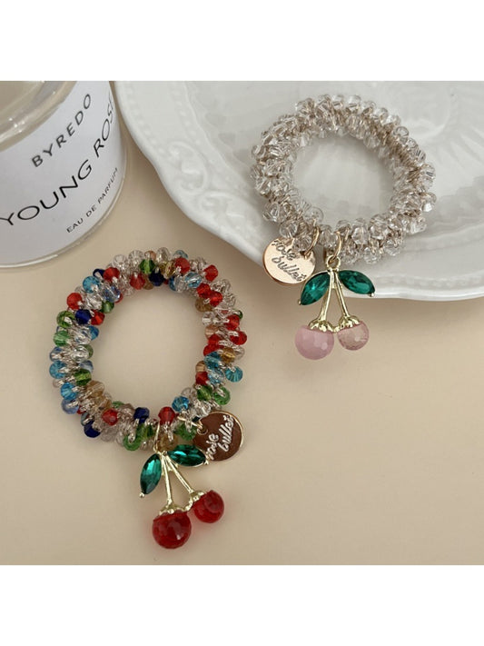 Gifty - Cherry Hair Tie Bracelet Two Way Ponytail Holder