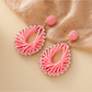 Earedge raffia drop earrings with intricate geometric pattern