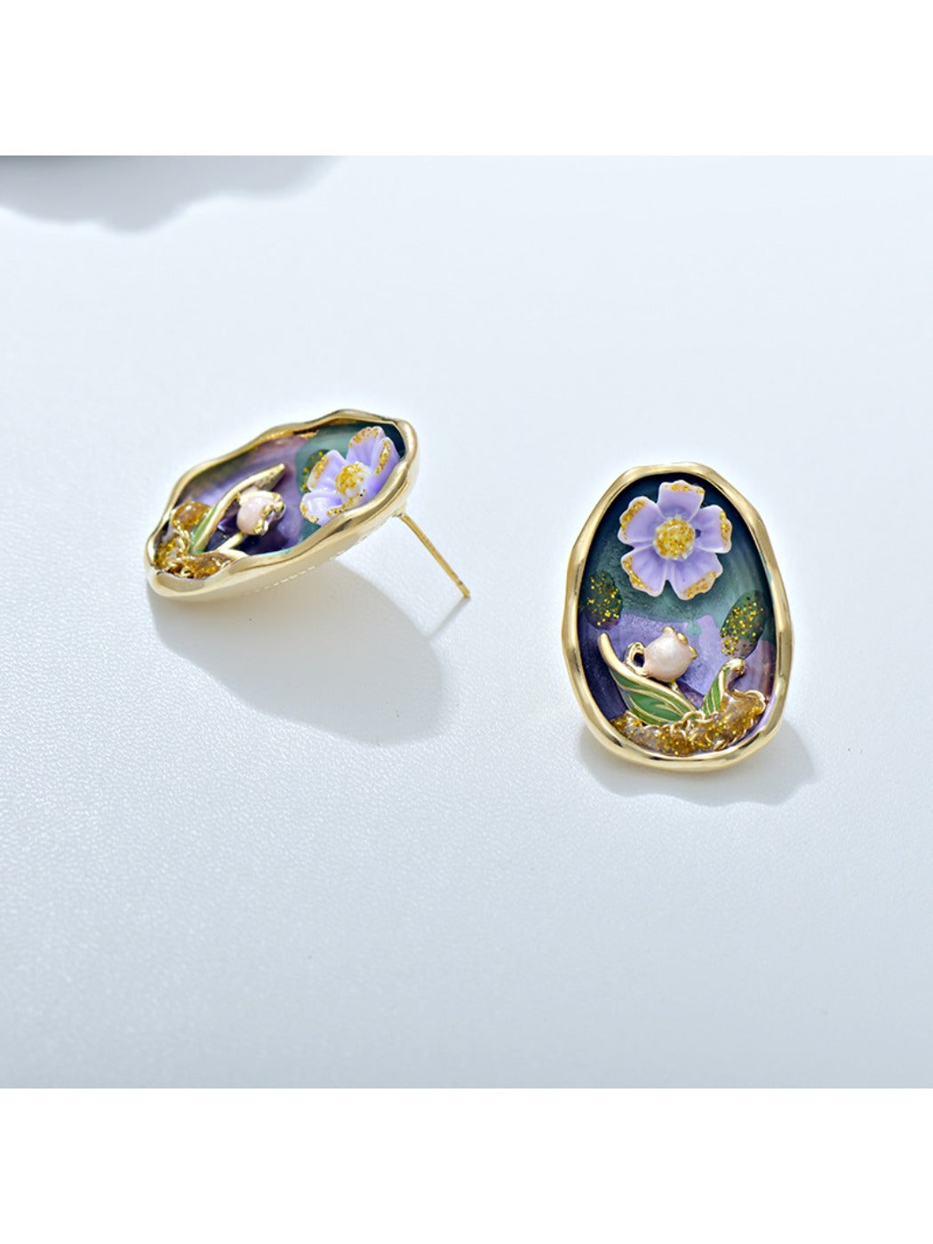 Earedge - Sweet Oil Painting-Inspired Stud Earrings