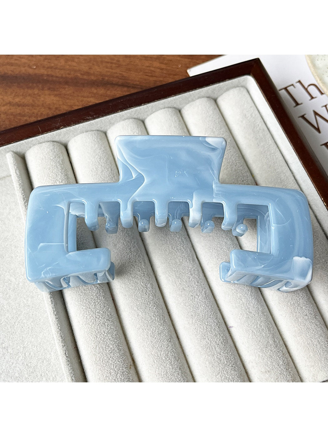 Beau - Open Square Marbled Finish Hair Claw Clip