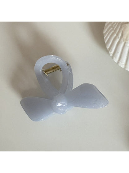 Beau - Solid Color Openwork Bow Shaped Claw Clip