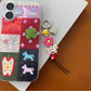 Keypus - Vintage Style Pony Flower Bag Charm Keychain