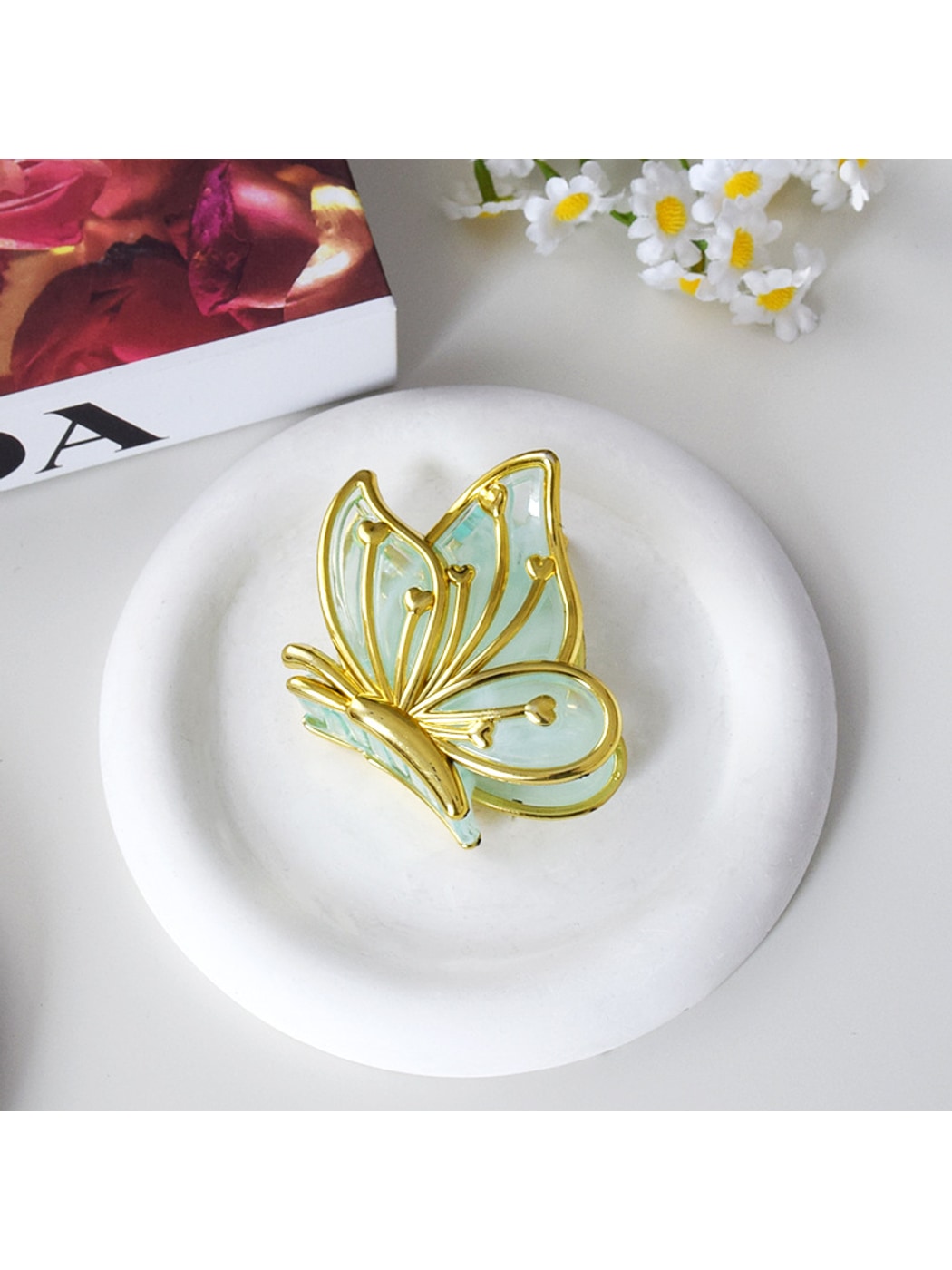 Beau - Gold Edge Butterfly Decorative Plastic Claw Clip