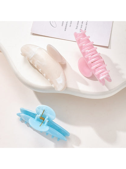 Beau - Marble Look Semi Circle Plastic Claw Clip