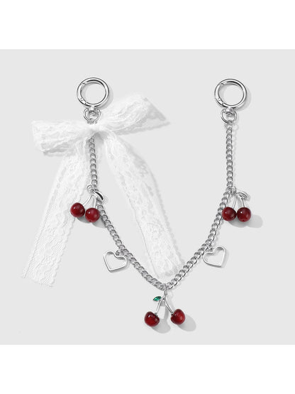 Keypus - Y2K Cherry Bow Chain Bag Charm Keychain