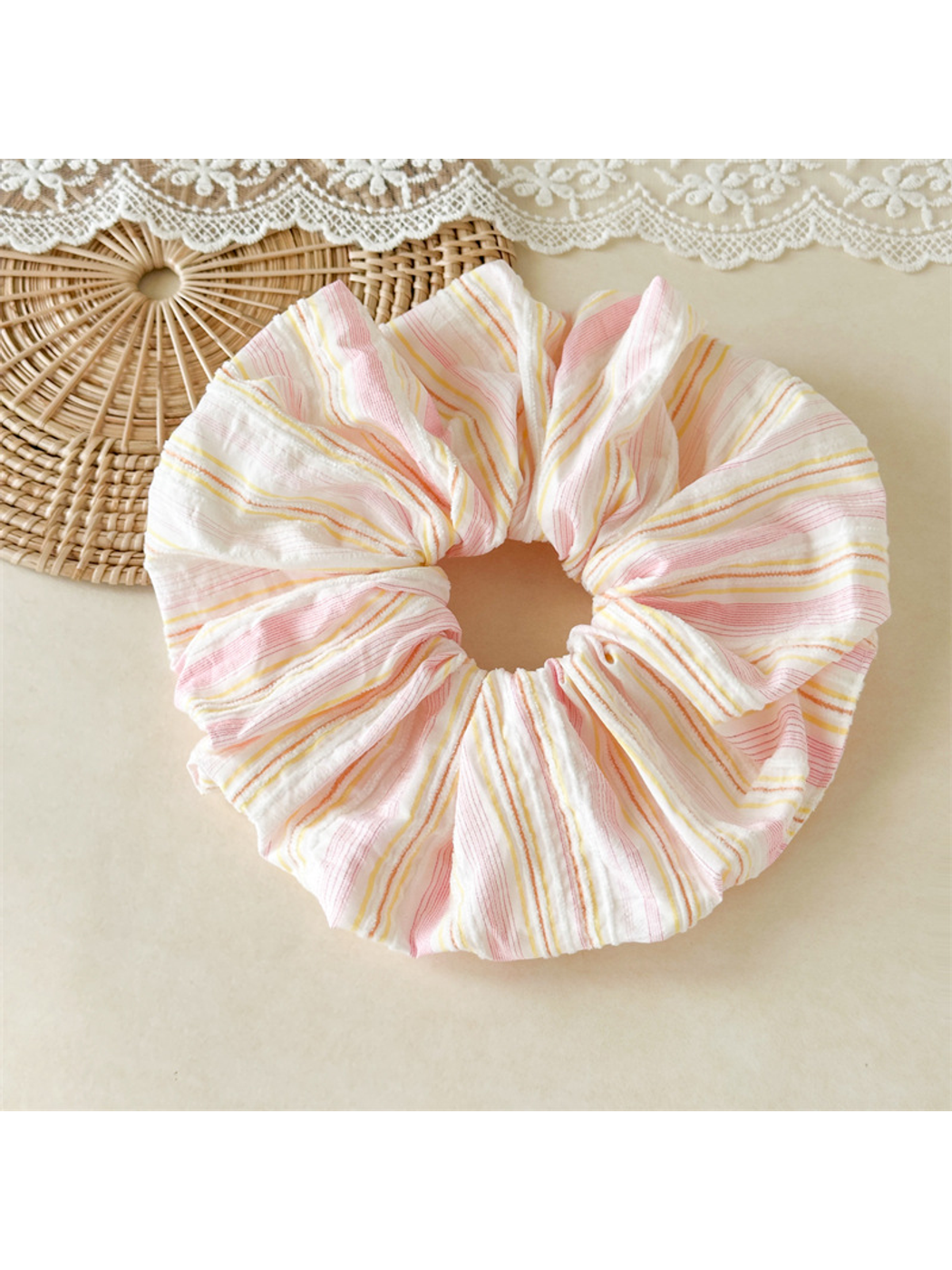 Gifty - High Elastic Striped Scrunchie