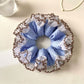 Gifty chic double layer scrunchie with black and white polka dot pattern