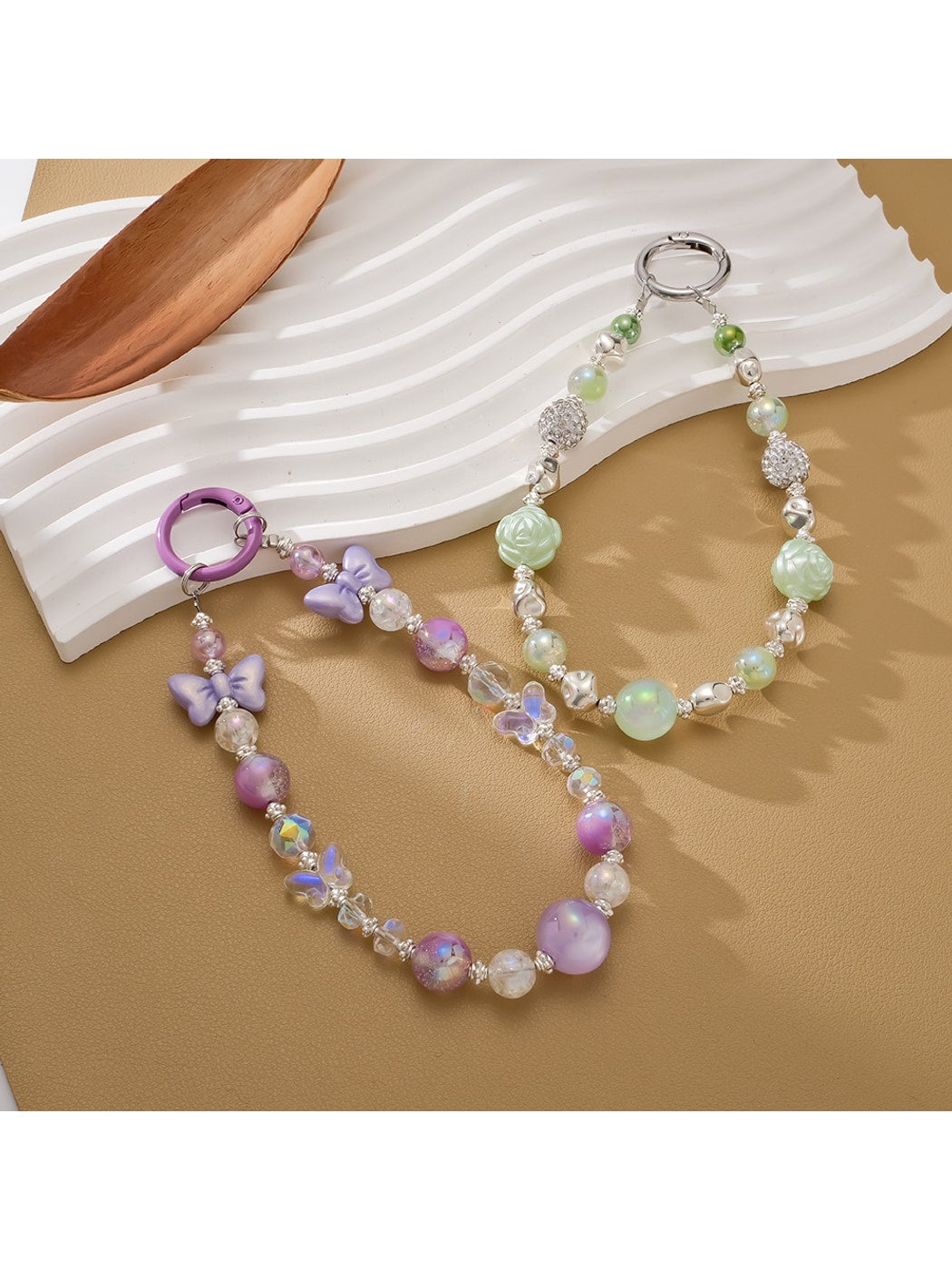 Keypus - Plastic Bead Heart Accent Phone Hanging Charm