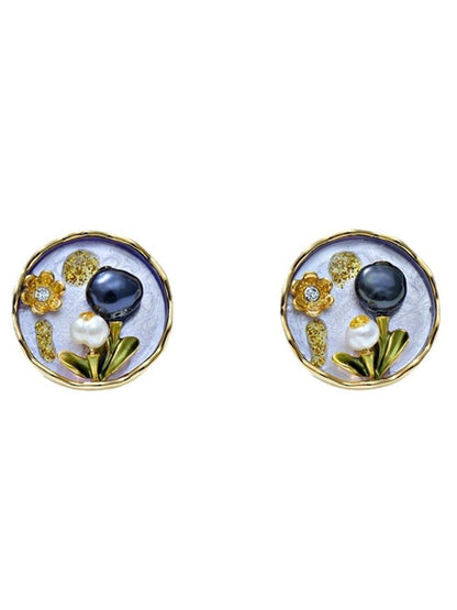 Earedge - Parisian Vintage Round Stud Earrings