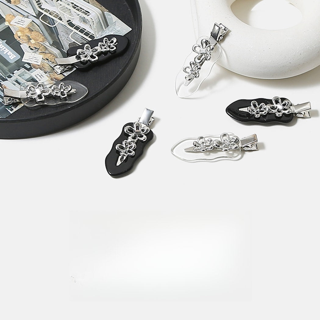 Beau - Floral Alloy Accent Side Barrette