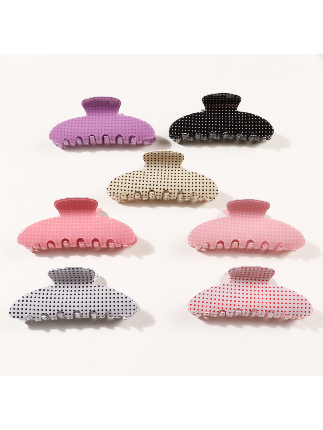 Beau - Vintage Polka Dot Asymmetrical Claw Clip