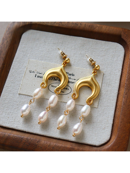 Earedge - Vintage Geometric Drop Detail Stud Earrings