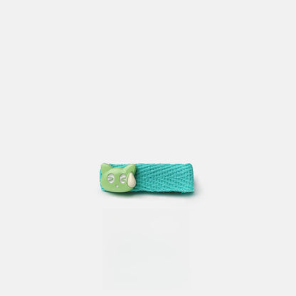 Beau - Cartoon Cat Motif Fabric Trim Hair Clip