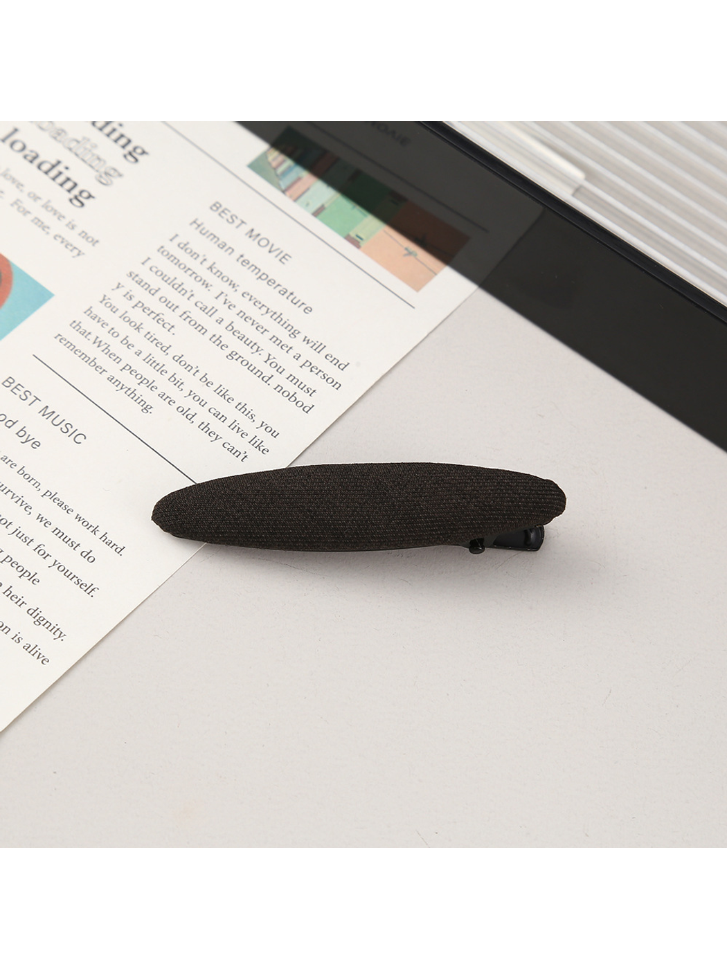 Beau - Solid Color Polyester Oval Hair Clip