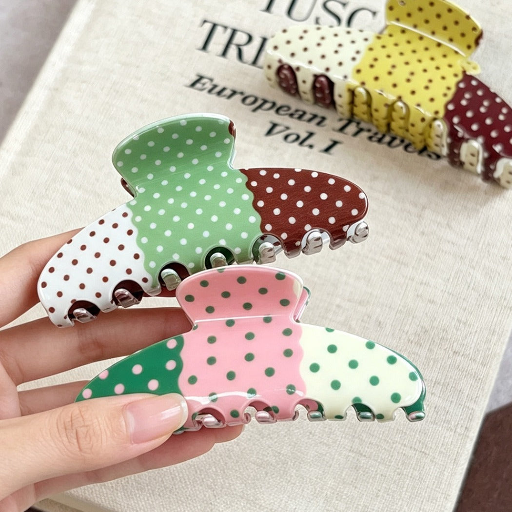 Beau - Dotted Color-Block Hair Claw