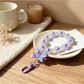 Keypus - Floral Beaded Bow Acrylic Bag Charm Keychain