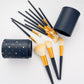 Smoosh 12 Piece Blue Makeup Brush with plaid pattern
