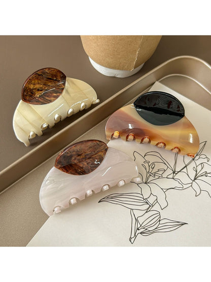 Beau - Retro Color Block Hair Claw Clip