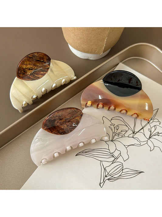 Beau - Retro Color Block Hair Claw Clip