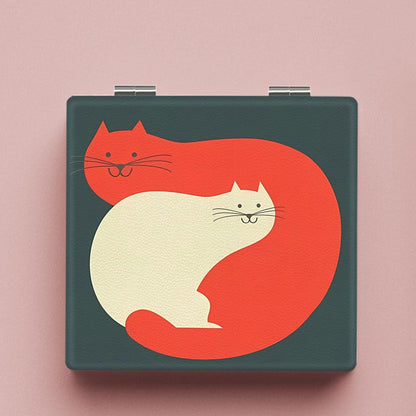 Mirroray - Cartoon Cat Print Folding Makeup Mirror