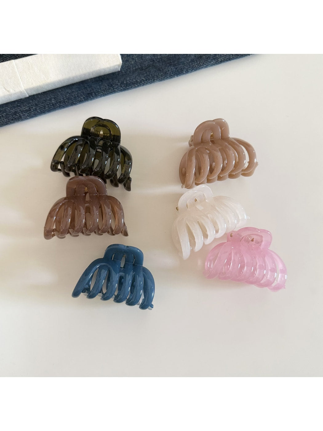 Beau - Clear Pumpkin Shape Plastic Alloy Claw Clip