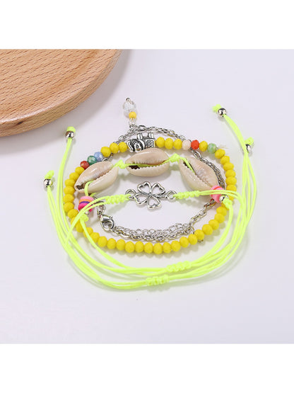 Lovra - Four Leaf Clover Small Bead Bracelet