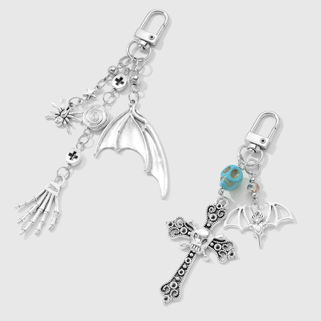 Keypus - Halloween Hand Bone and Cross Keychain