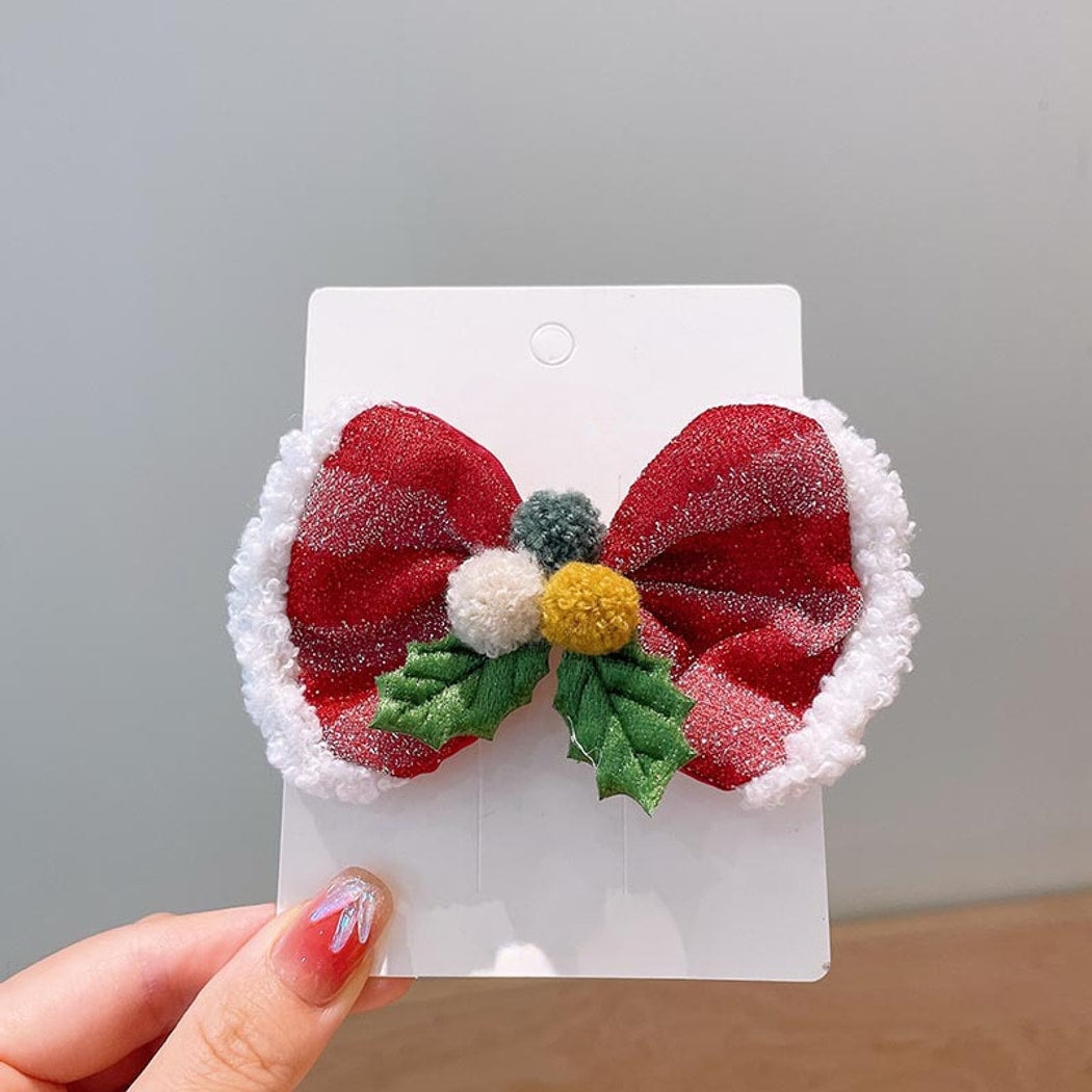 Beau - Christmas Glitter Hat and Bow Hair Accessories