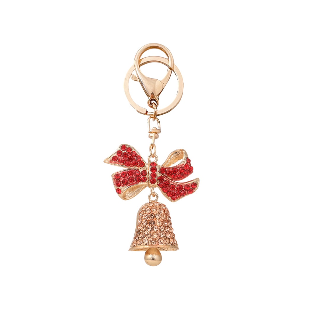 Keypus - Christmas Red Bell Bow Design Keychain