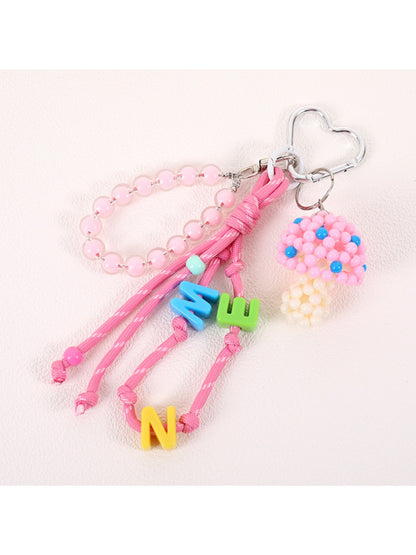 Keypus - Beaded Mushroom-Shaped Keychain