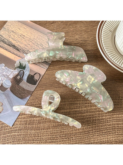 Beau - Glossy PVC Alloy Iridescent Hair Claw Clip