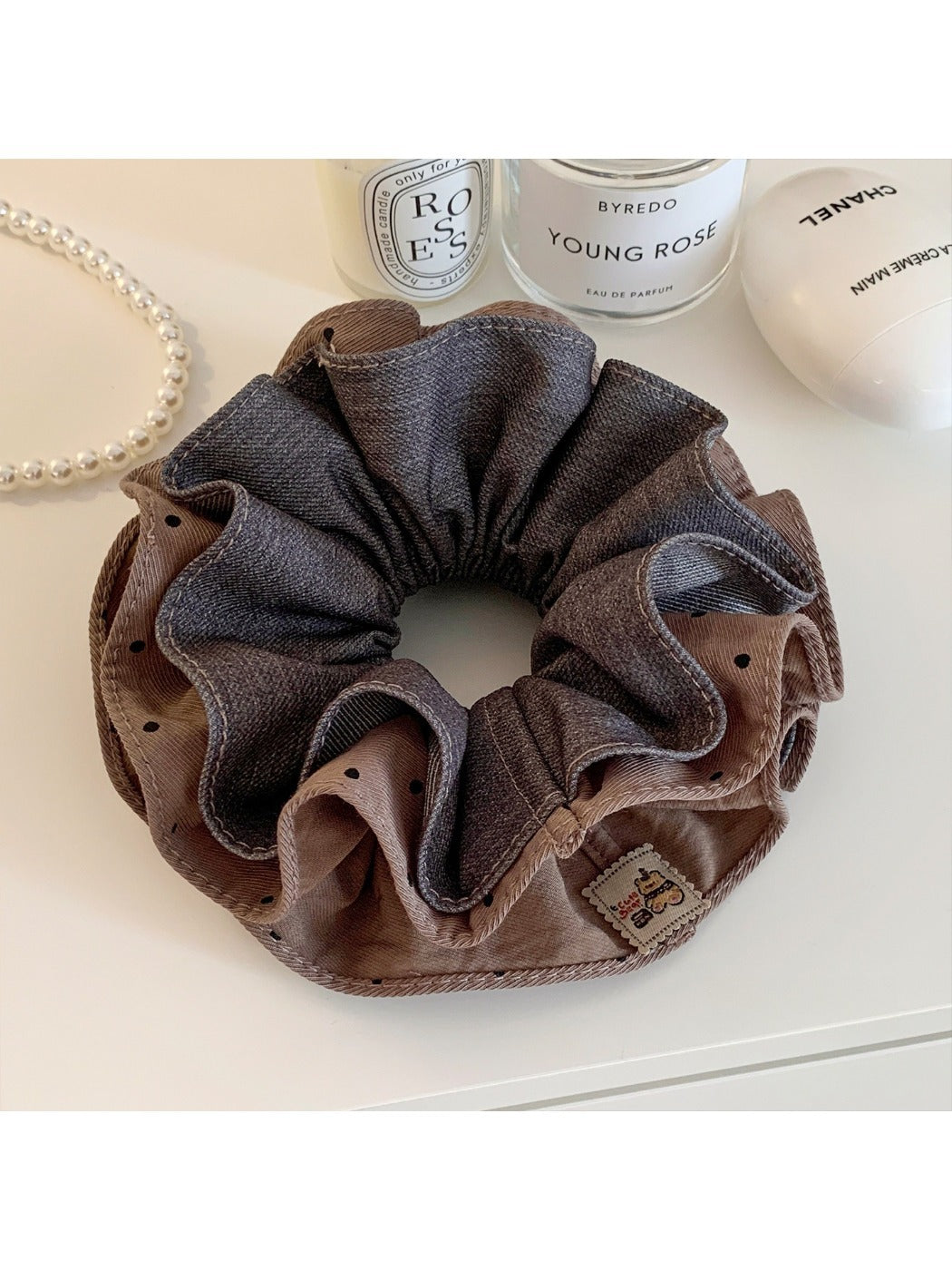 Gifty - Denim Square Scarf Hair Tie