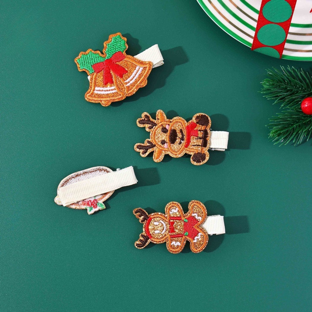 Beau - Christmas Cute Fox and Bell Hair Clip Set
