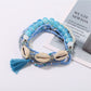 Side view of Lovra bohemian bracelet highlighting bead arrangement and clasp