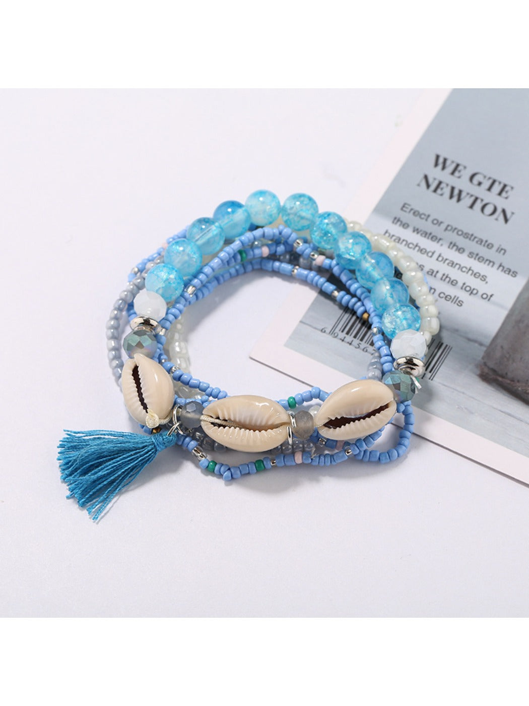 Side view of Lovra bohemian bracelet highlighting bead arrangement and clasp