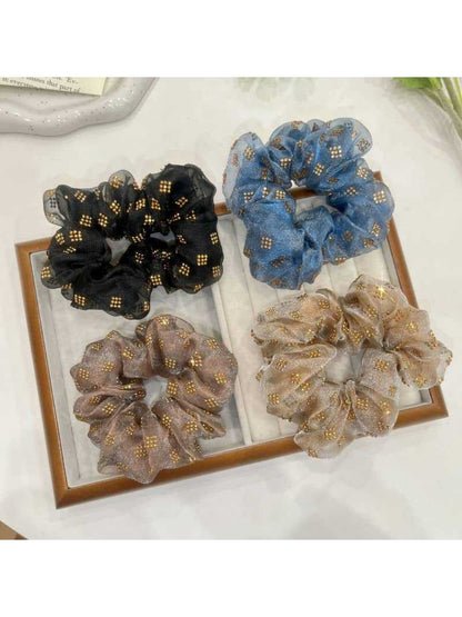 Gifty - Double Layer Organza Bow Hair Tie Crystal