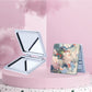 Mirroray - Floral Print PU Folding Tabletop Mirror