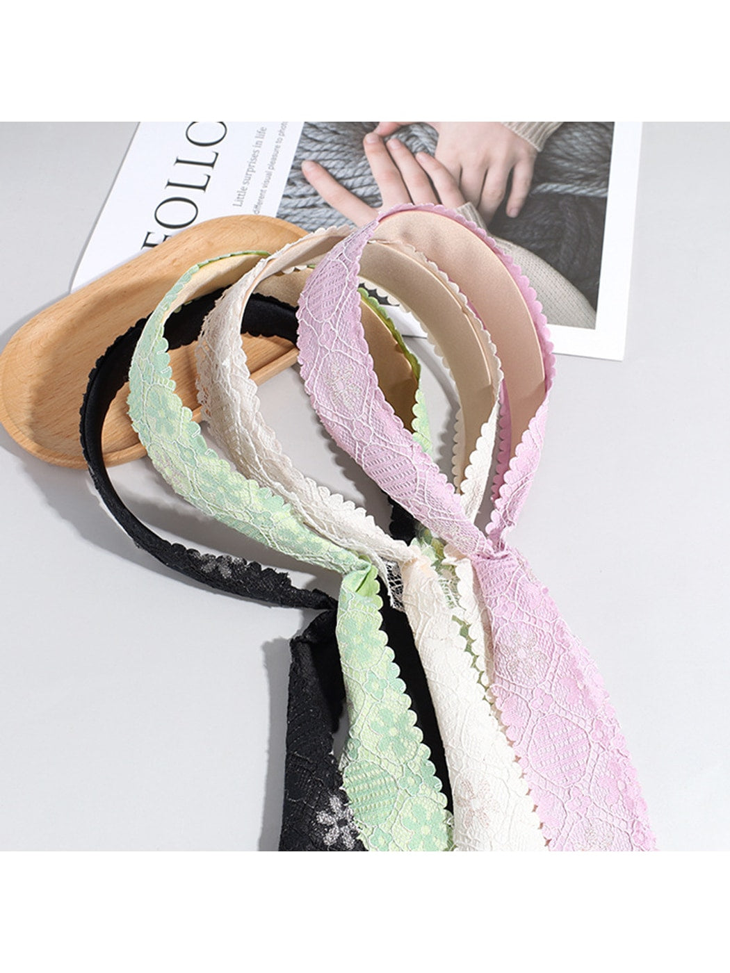 Gifty - Lace Ribbon Bow Fabric Headband Headband