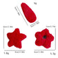 Beau - Soft Red Plush Star Shape Hair Clip Set