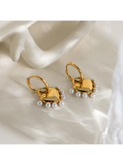 Earedge - Delicate Heart Pendant Drop Earrings