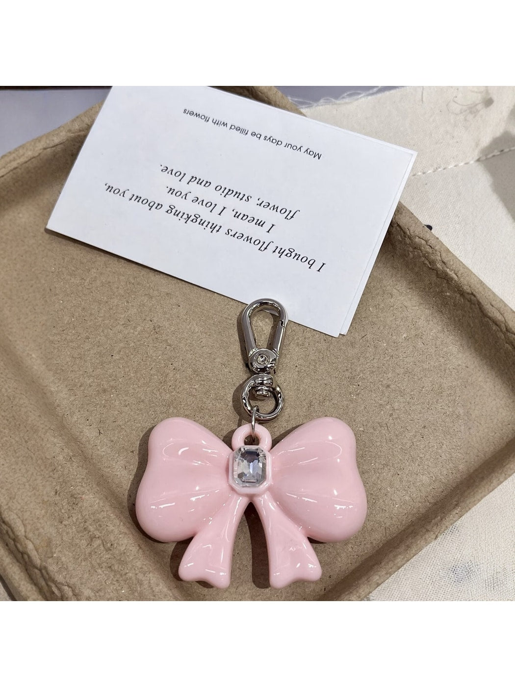 Keypus - Glossy Bow Acrylic Bag Charm Keychain