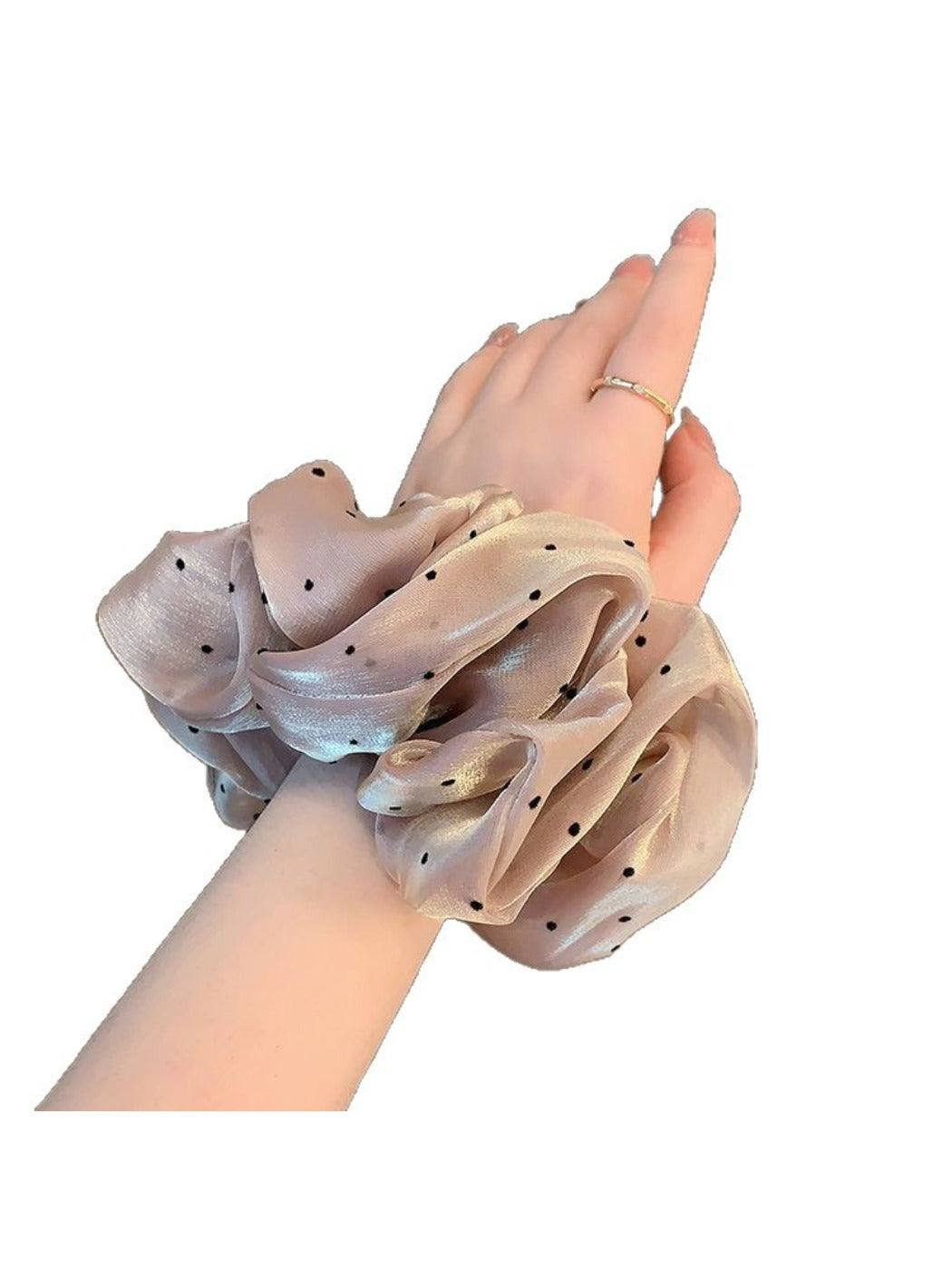 Gifty - Elegant Polka-Dotted Satin Scrunchies