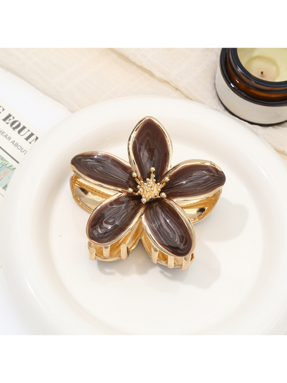 Beau - Glossy Petal Design Alloy Claw Clip