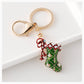 Red and green Christmas stocking keychain