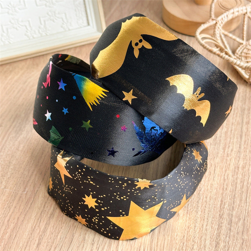 Halloween wide headbands in three motif styles