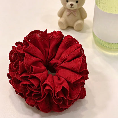 Gifty - Polyester Lace Bow Detail Round Scrunchie