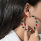 Earedge - Multicolor Rhinestone Hoop Earrings